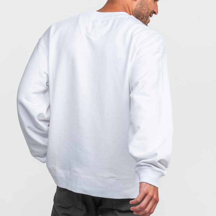 Herren Sweatshirt mit Vintage-Waschung, überschnittener Schulter und V‑Stitch Echoarchiv