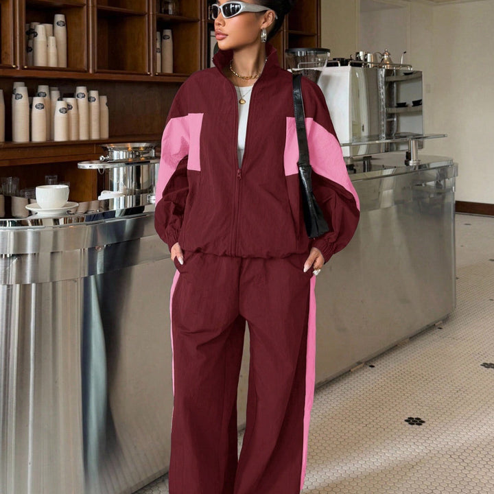 Damen Cropped-Trainingsjacke und hochgeschnittene Breitbein-Jogginghose im Set Echo Archiv