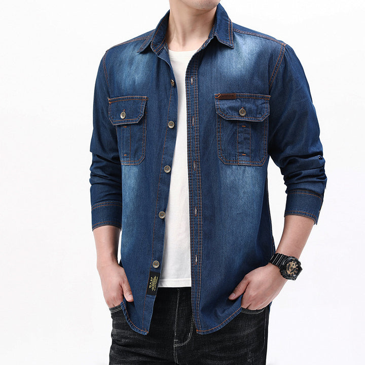 Herren Denim-Hemdjacke mit Utility-Taschen Echo Archiv