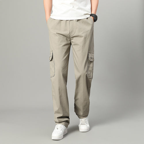 Men's relaxed cargo pants with multi-pocket utility design and elastic waist – Bravaro