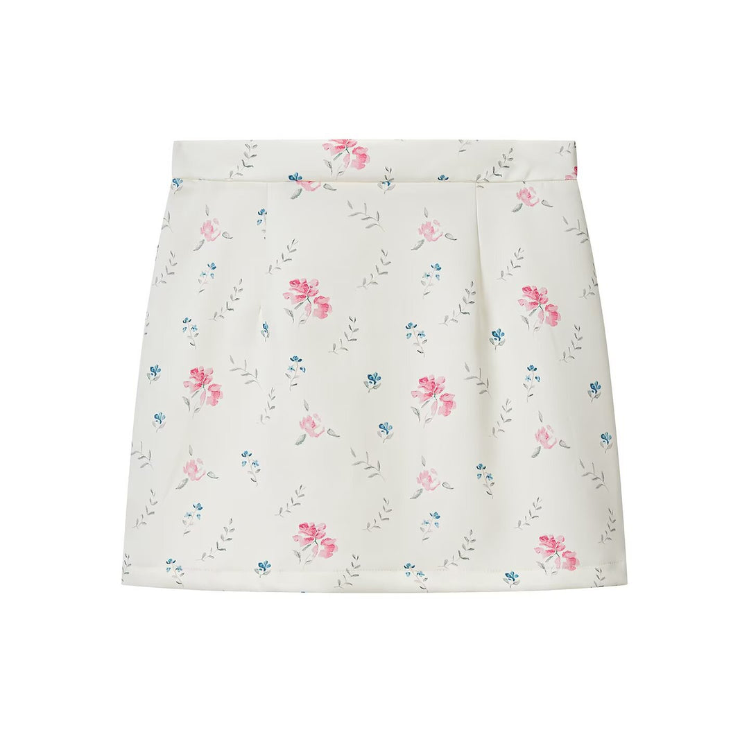 Damen Kurzblazer mit floraler Allover‑Print, taillierter Silhouette und dekorativen Schulterdetails Echoarchiv