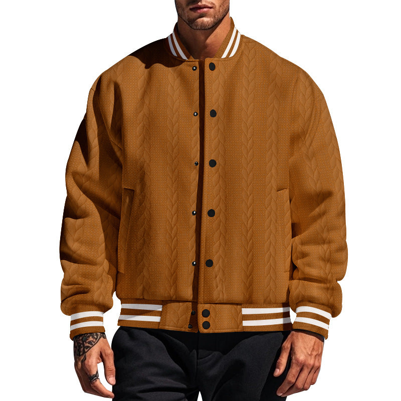 Herren moderner Strick-Bomberjacke mit gestepptem Design und seitlichen Eingrifftaschen Echoarchiv