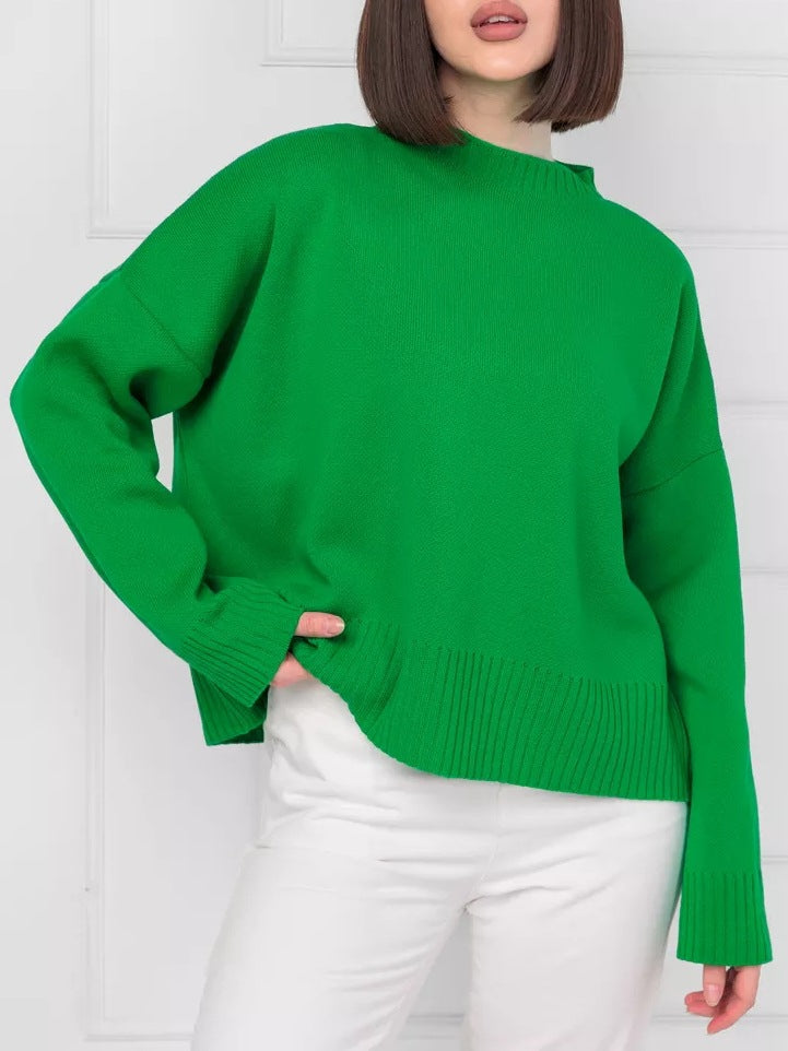 Damen Bequemer Strickpullover mit Rundhalsausschnitt – Mavelle