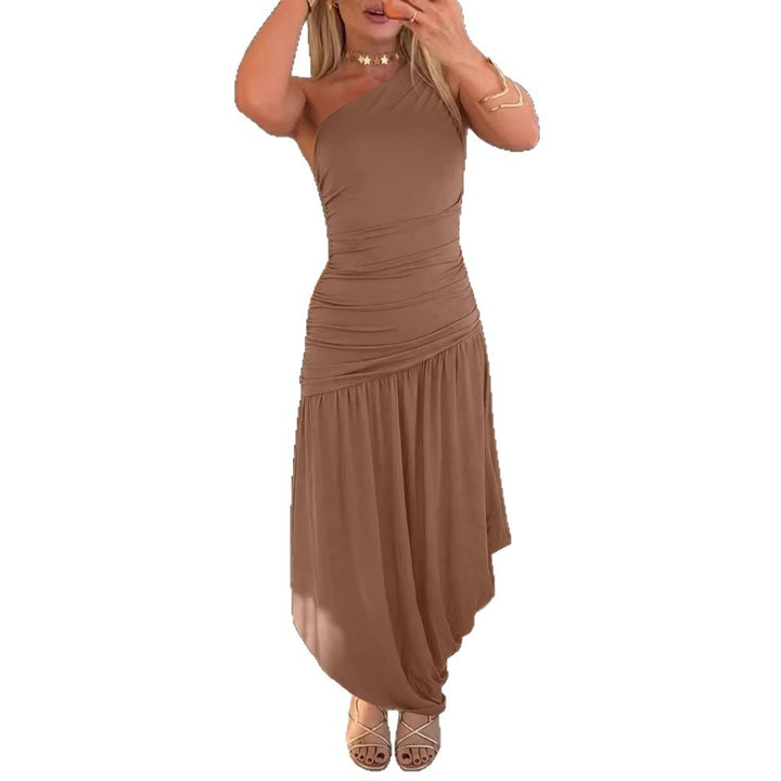 Damen One-Shoulder Maxikleid mit raffiniertem Wickelschnitt Echo Archiv