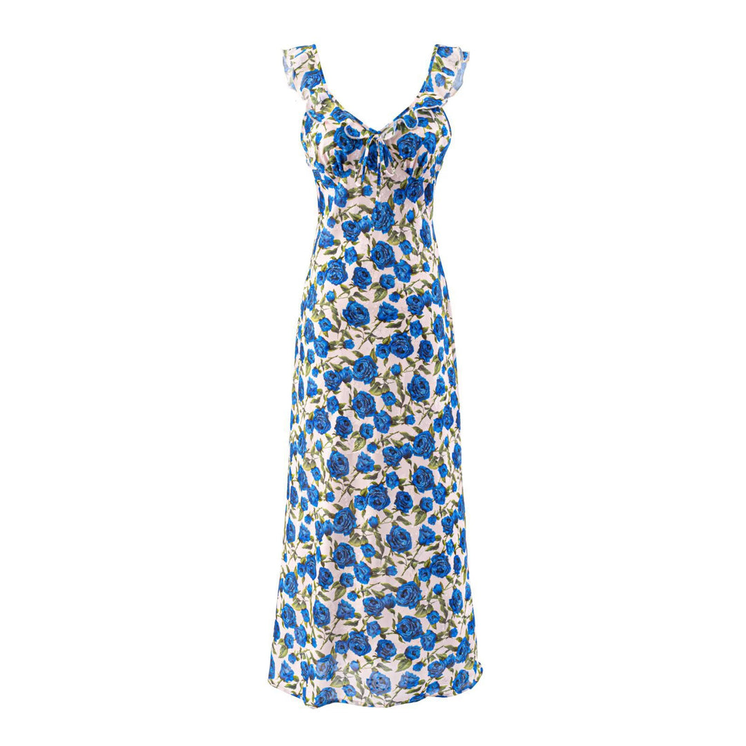 Damen Maxikleid mit floralem Design und verstellbaren Spaghetti-Trägern Echo Archiv