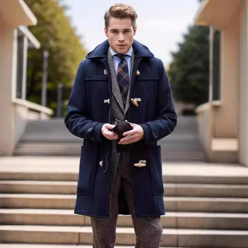 Herren eleganter Dufflecoat mit klassischem Design Echoarchiv