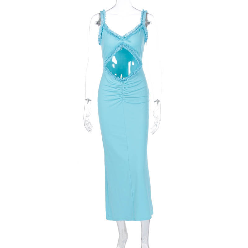 Damen Figurbetontes Wickelkleid mit raffinierten Cut-Outs und Rüschendetails Echo Archiv