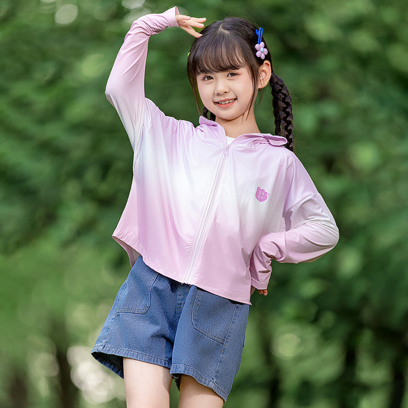 Damen nan leichte Kinder-Sonnenschutzjacke mit Kapuze Echo Archiv