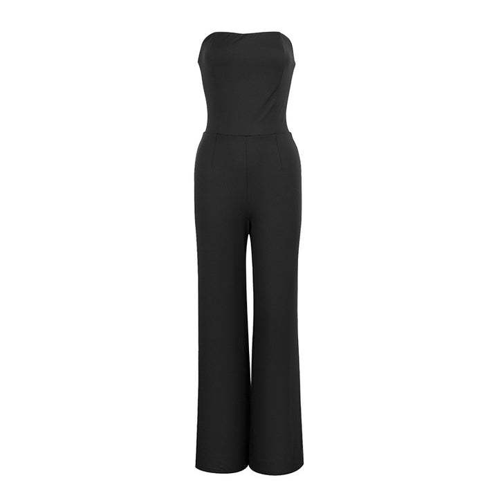 Damen Figurschmeichelnder Jumpsuit mit elegantem Bandeau-Ausschnitt und weitem Bein Echo Archiv