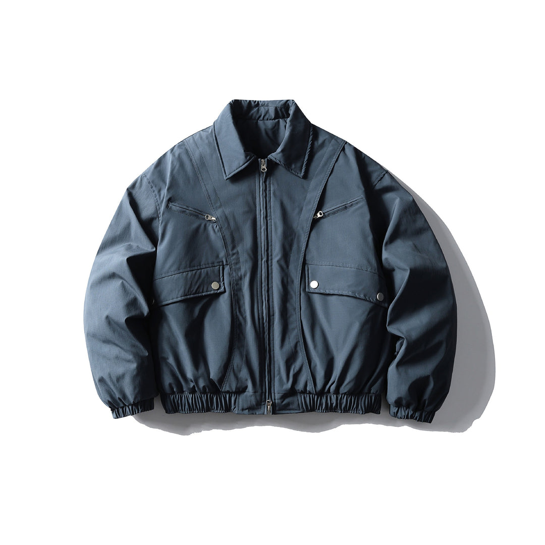 Herren Boxy-wattierter Field-Blouson mit Reißverschluss‑Brusttaschen und elastischem Saum Echoarchiv