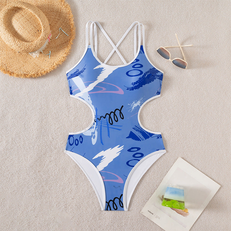 Damen Einteiliger Badeanzug mit kreativen Cut-Outs und stilvollem Design Echo Archiv
