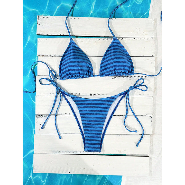 Damen Triangel-Bikini mit verspielten Bindebändern und elegantem Punktmuster Echo Archiv