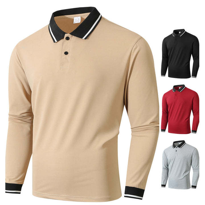 Herren Langarm Poloshirt mit sportlicher Rippstruktur Echoarchiv