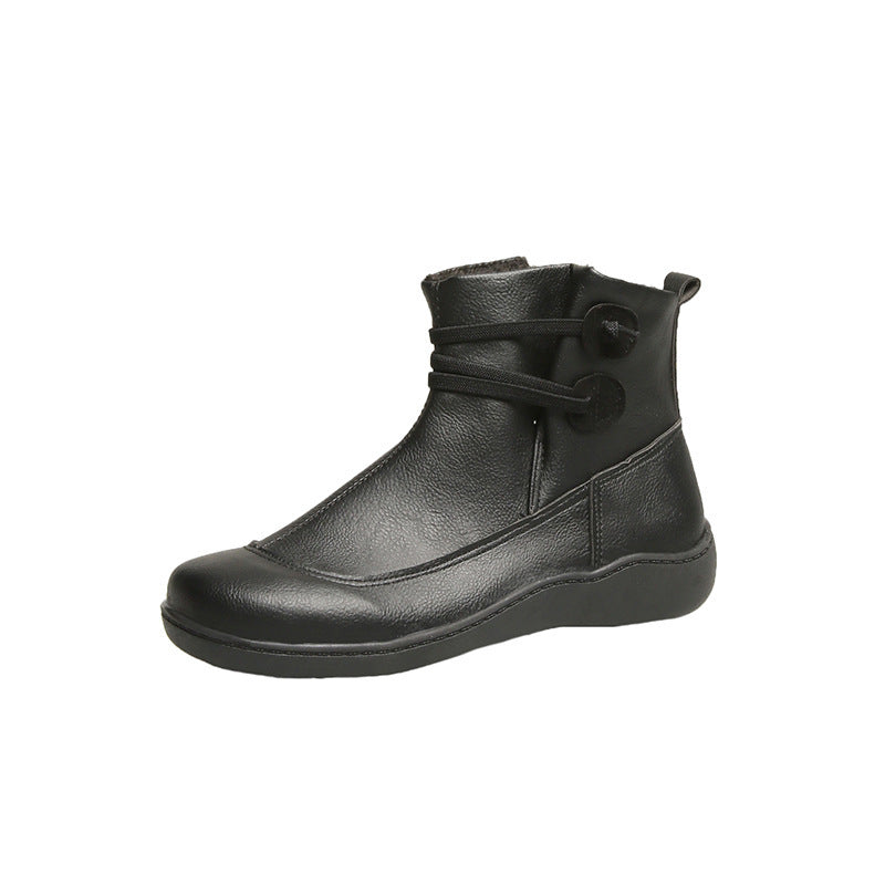 Damen Gefütterte Komfort-Ankleboots mit elastischer Schnürung und gedämpfter Gummisohle Echo Archiv