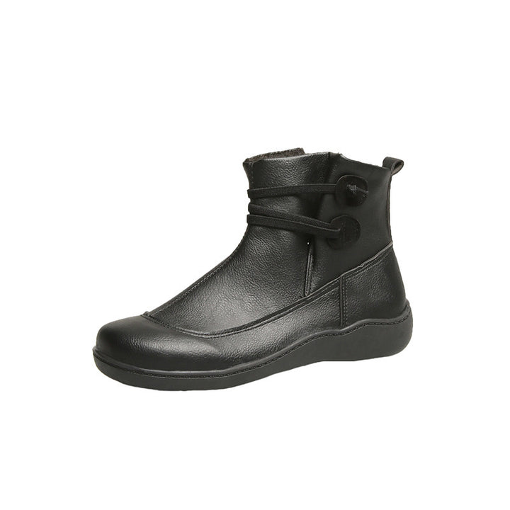 Damen Gefütterte Komfort-Ankleboots mit elastischer Schnürung und gedämpfter Gummisohle Echo Archiv