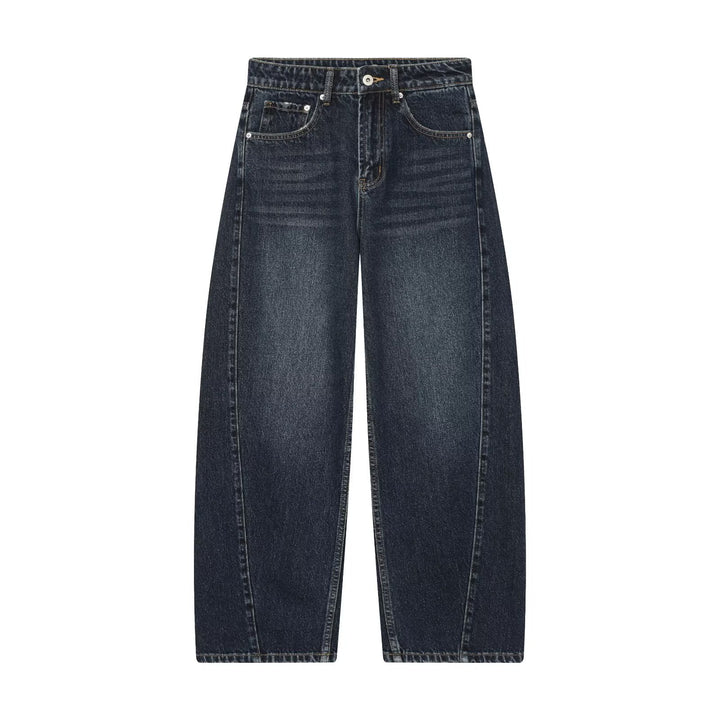 Damen Weite Cropped-Jeans mit hoher Taille und Einsatznaht Echo Archiv