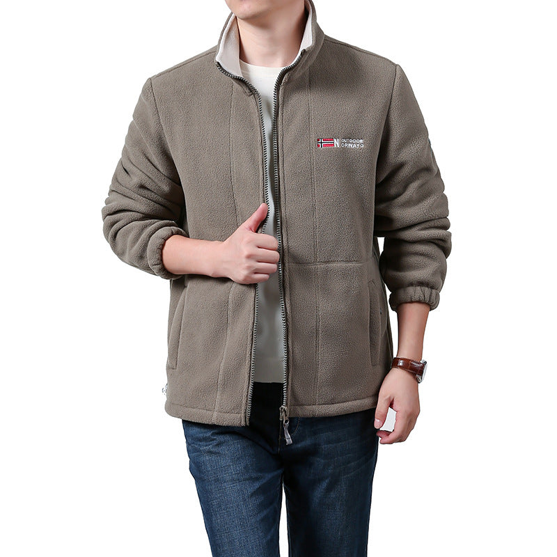 Herren Wärmende Fleecejacke mit Stehkragen, durchgehendem Reißverschluss & Eingrifftaschen Echo Archiv