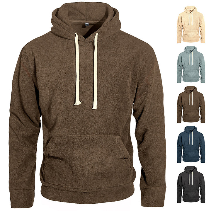 Herren nan samtweicher Kapuzenpullover mit Nahtdetails, Kängurutasche und Kontrastkordel Echo Archiv
