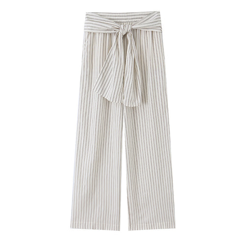 Damen Hochtaillierte weite Palazzohose mit Bindegürtel Echo Archiv
