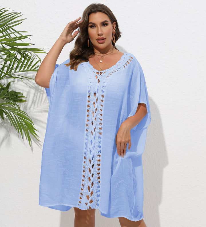 Damen Luftiger Strandkimono mit dekorativer Häkelspitze Echo Archiv