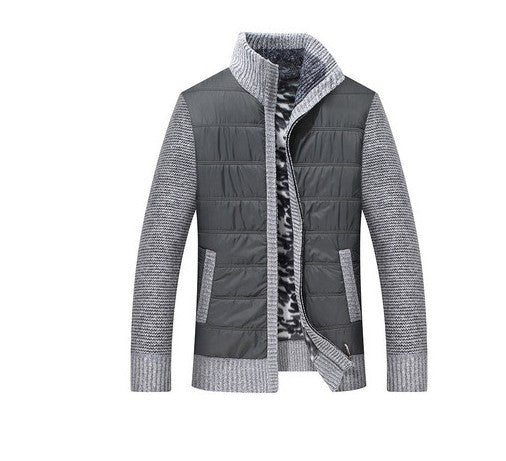 Herren modische Steppjacke mit Strickdetails und hohem Kragen Echoarchiv
