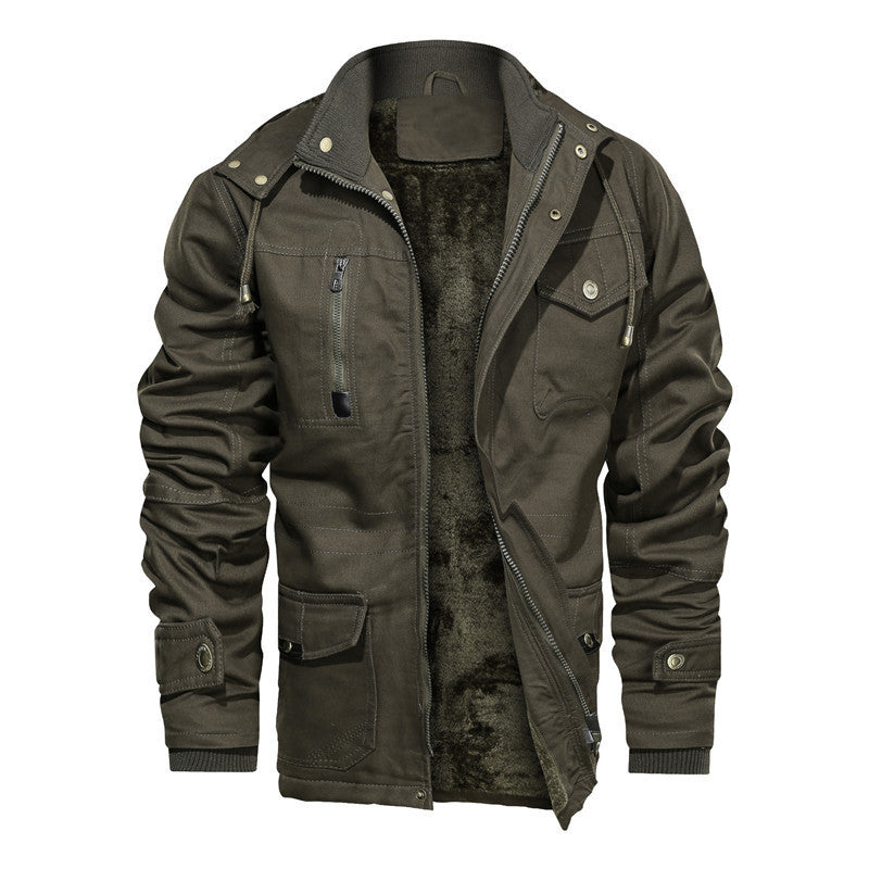 Herren isolierte Canvas-Utilityjacke mit Teddyfleece-Innenfutter – Taviero