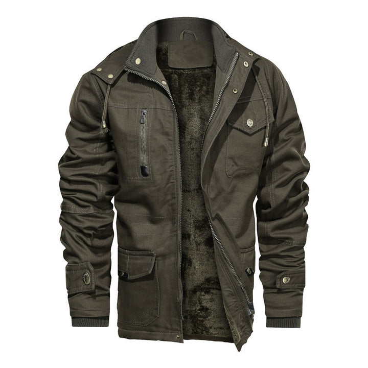 Herren isolierte Canvas-Utilityjacke mit Teddyfleece-Innenfutter – Taviero