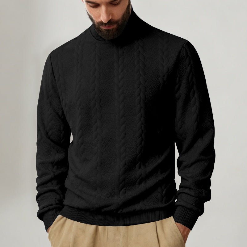Herren nan Strickpullover mit Stehkragen, Zopfmuster, weichem Rippbündchen und Regular Fit Echo Archiv