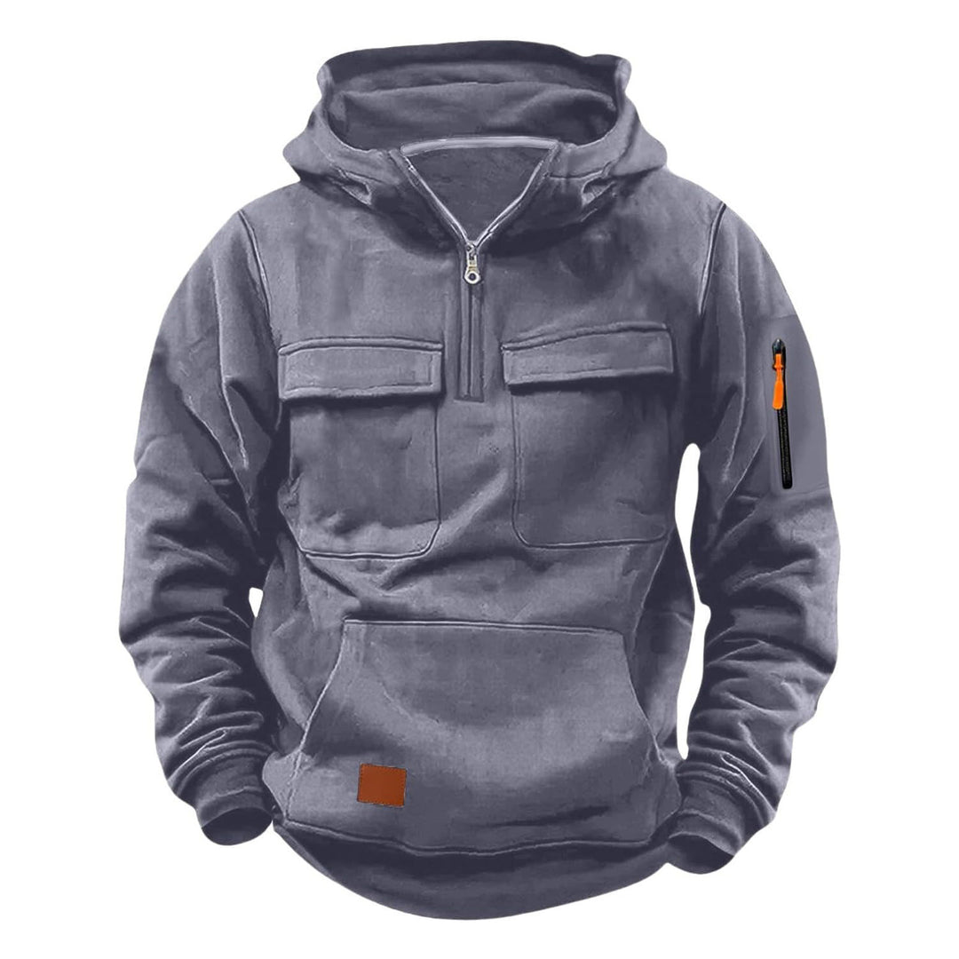 Herren funktionale Kapuzenjacke mit Reißverschluss und praktischen Taschen Echoarchiv
