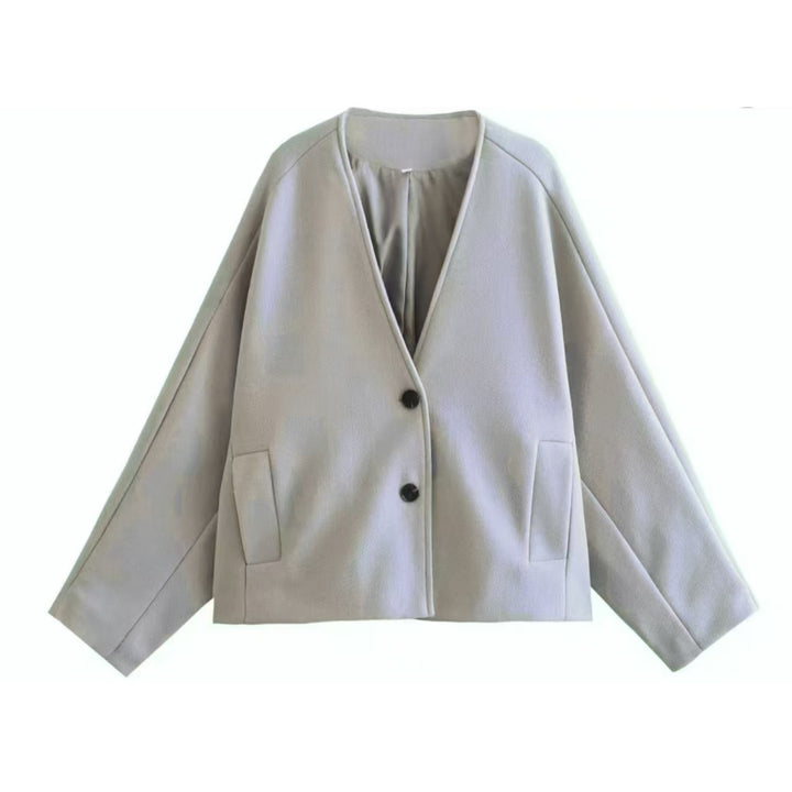 Damen Oversize‑Kurzjacke aus Wollmix mit kastiger Silhouette und Ballonärmeln Echo Archiv