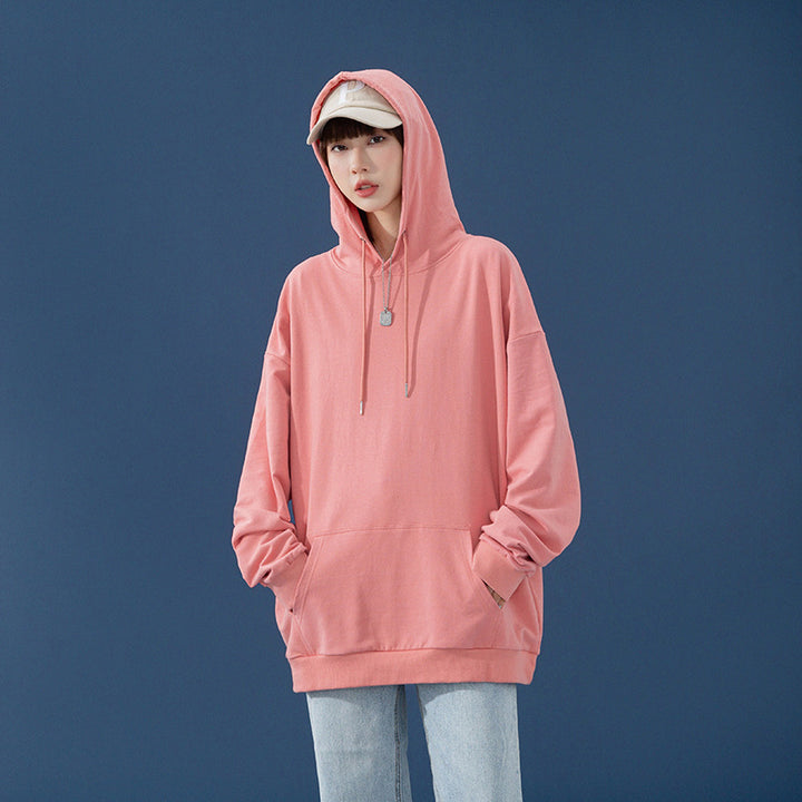 Damen Oversize-Kapuzenpullover mit Kängurutasche, tiefem Schulterfall und verstellbarer Kordel Echoarchiv