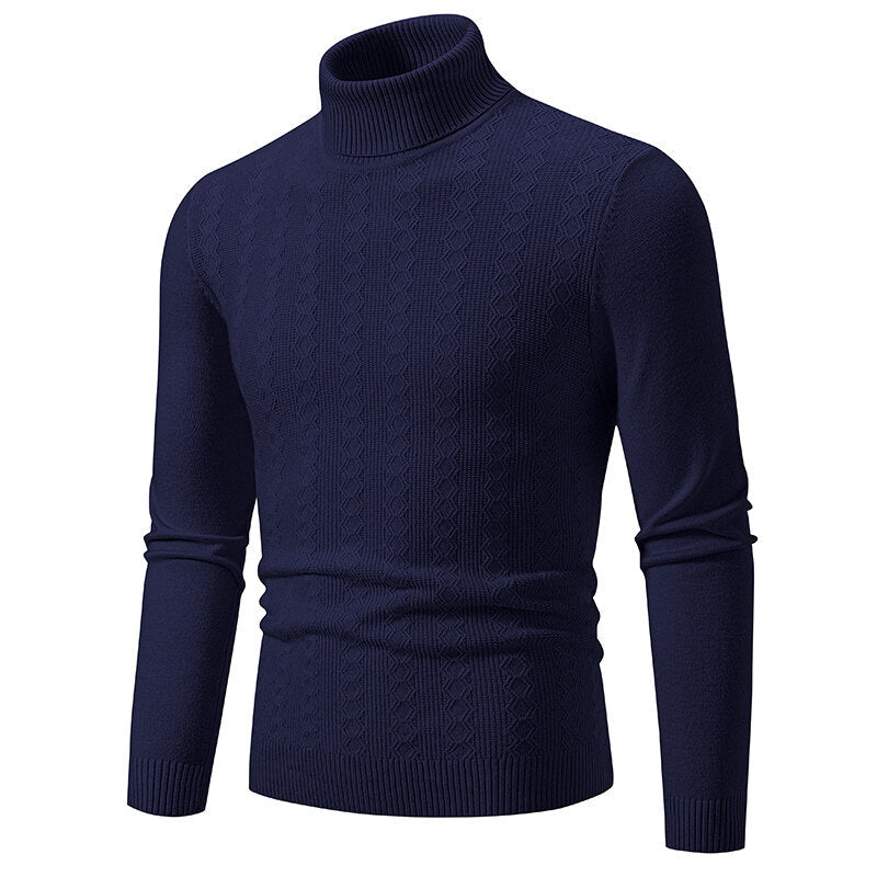 Herren Rollkragenpullover mit strukturiertem Zopfdesign Echoarchiv