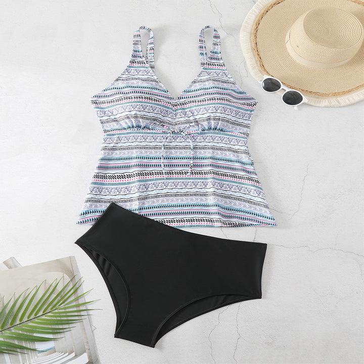 Damen Tankini mit modischem Streifenmuster und dekorativem Detail Echo Archiv