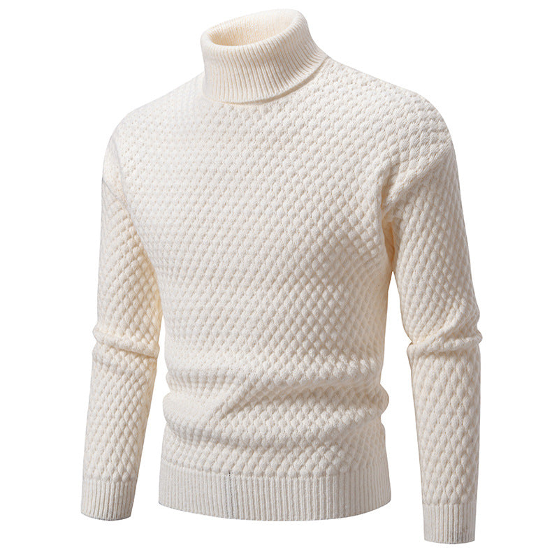 Herren modischer Rollkragenpullover mit strukturierter Oberfläche Echoarchiv