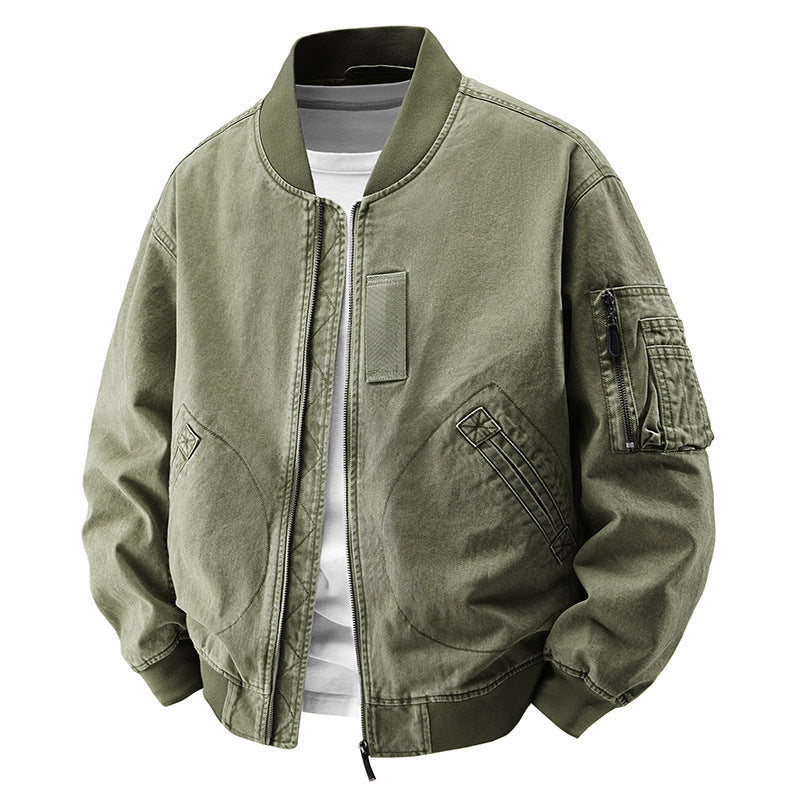 Herren Modische Bomberjacke mit Seitentaschen Echo Archiv