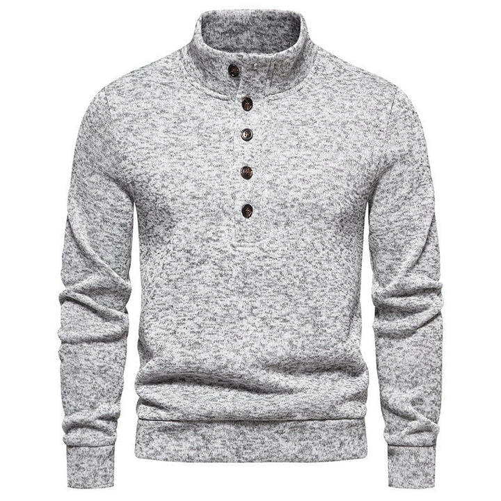 Herren gemütlicher Stehkragenpullover aus weichem Strickmaterial Echoarchiv