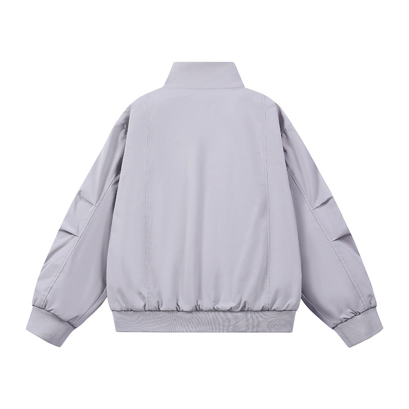 Herren Kunstvelours‑Bomberjacke im Oversize‑Boxy‑Cut mit Zwei‑Wege‑Reißverschluss & elastischem Saum Echoarchiv