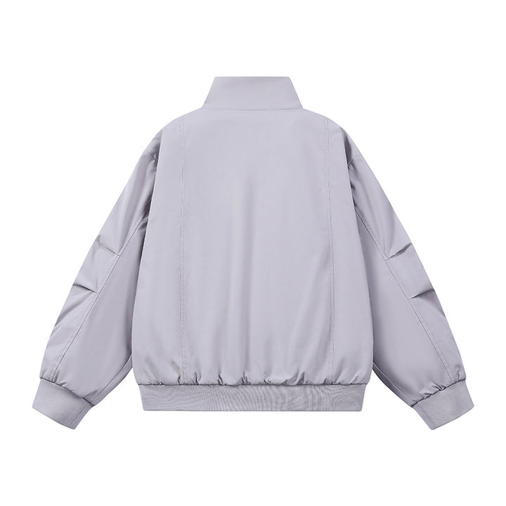 Herren Kunstvelours‑Bomberjacke im Oversize‑Boxy‑Cut mit Zwei‑Wege‑Reißverschluss & elastischem Saum Echoarchiv