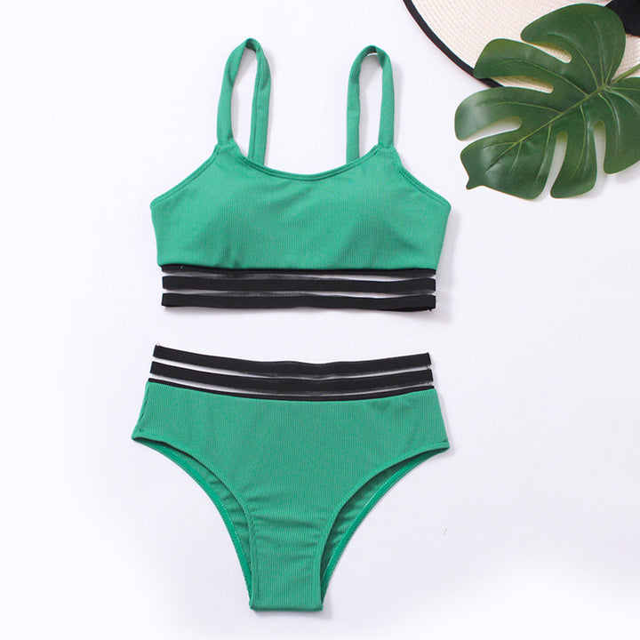 Damen Sportliches Bikini-Set mit modischer Elastikband-Optik Echo Archiv