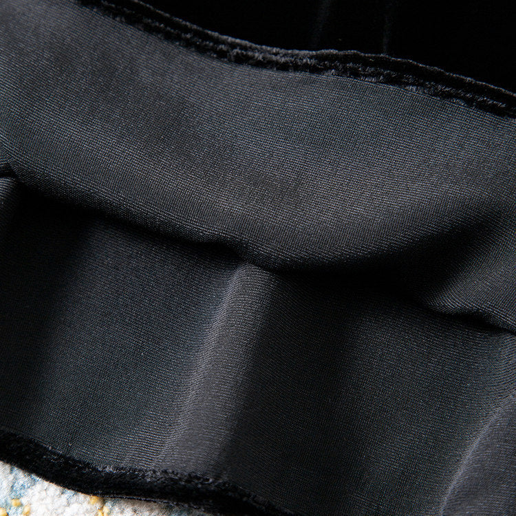 Damen Elegante Samtbluse mit Seidenkragen Echoarchiv
