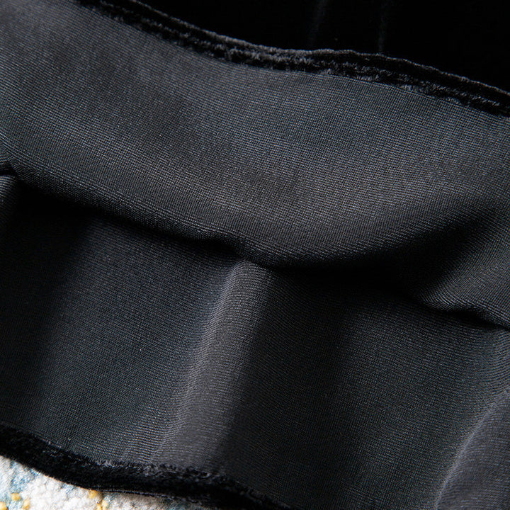 Damen Elegante Samtbluse mit Seidenkragen Echoarchiv