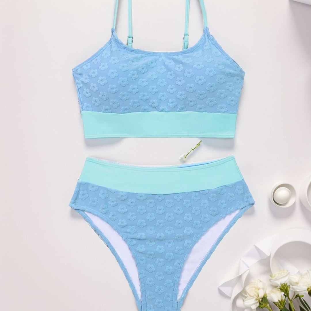 Damen Bikini-Oberteil mit hohem Bund und floralem Muster Echo Archiv