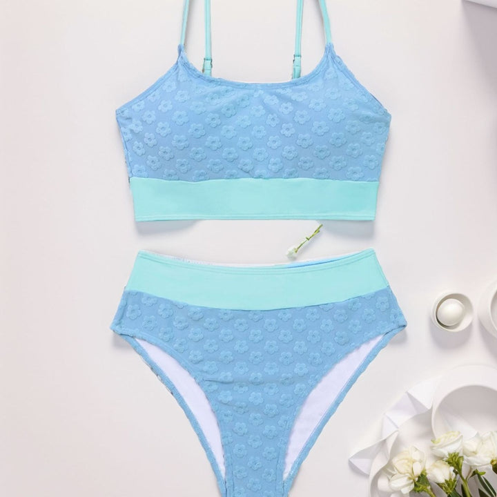 Damen Bikini-Oberteil mit hohem Bund und floralem Muster Echo Archiv