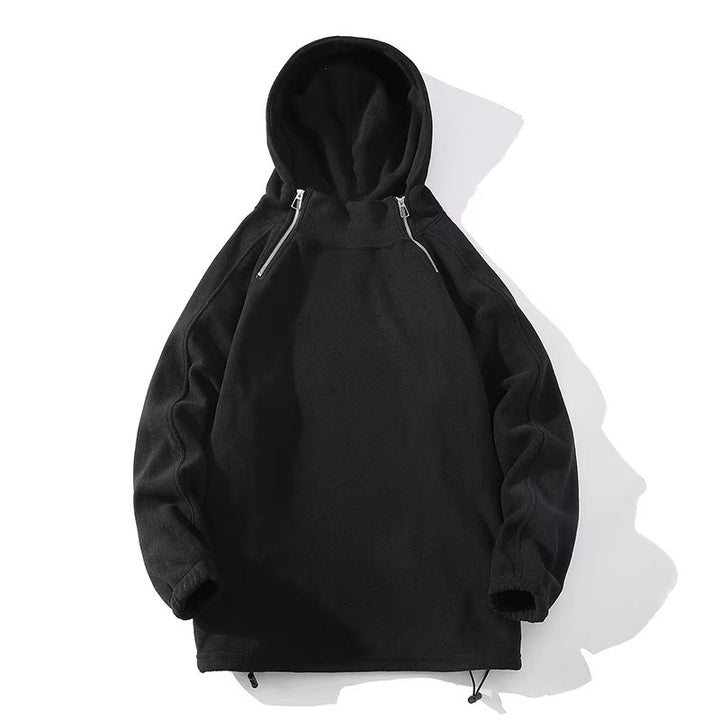 Herren Fleece Hoodie mit Reißverschluss und hohem Kragen Echoarchiv