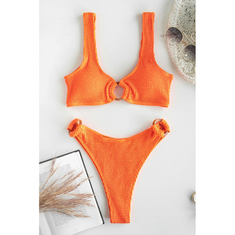 Damen Bikini mit ovalem Ringdetail und hohem Beinausschnitt Echo Archiv