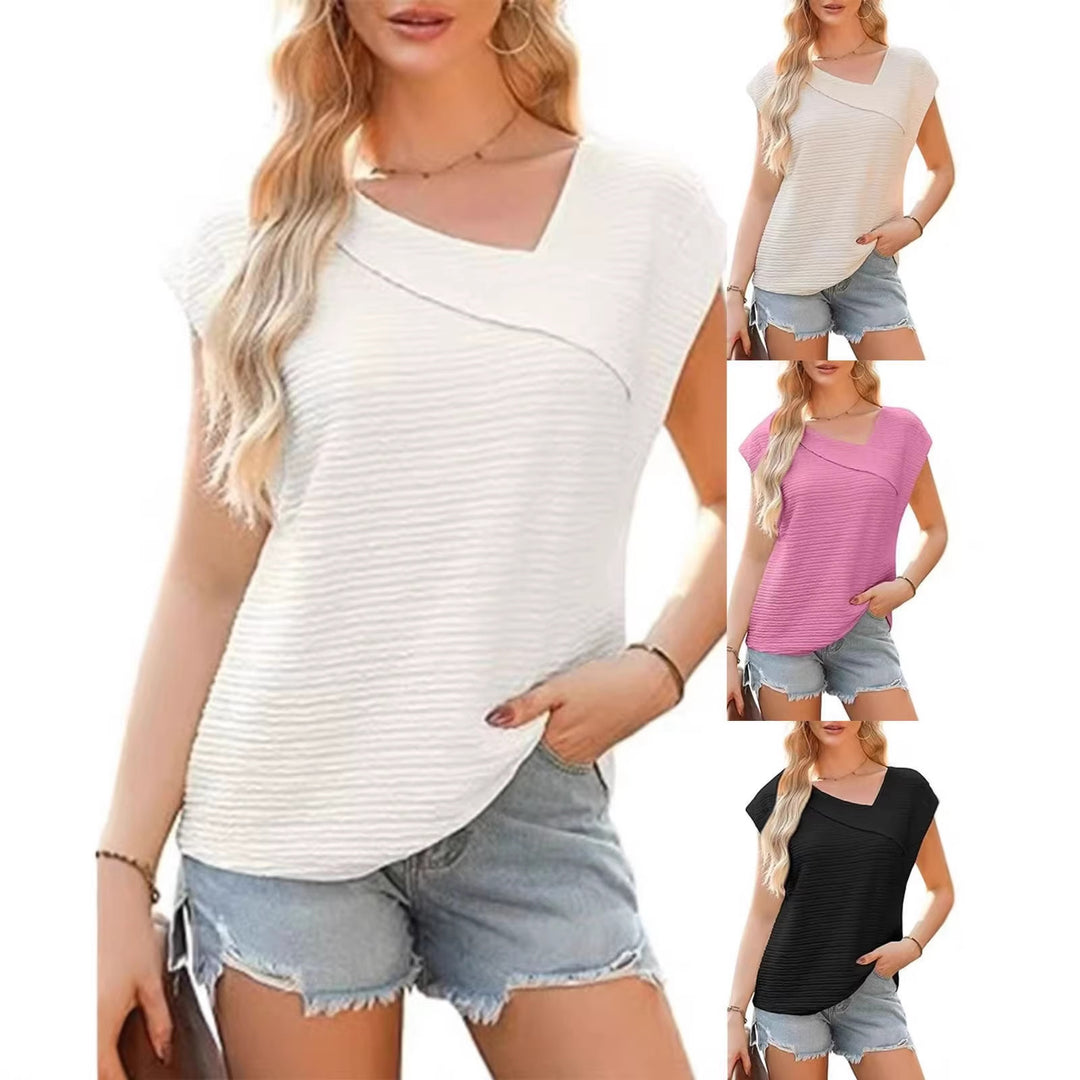 Damen elegantes Oberteil mit asymmetrischem Schnitt und modischem Texturmuster Echo Archiv