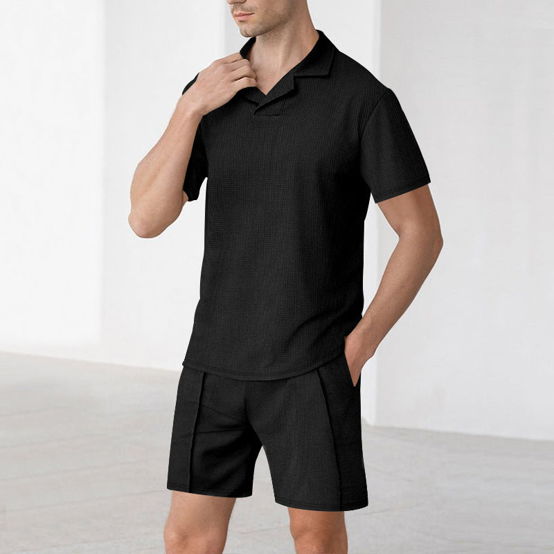 Herren lässiges Freizeithemd mit passender Shorts Echoarchiv
