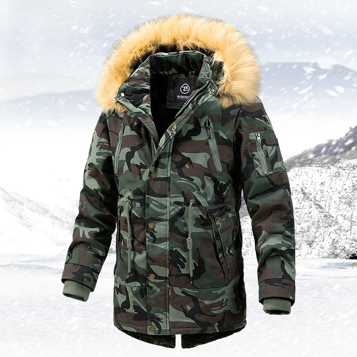 Herren warme Camouflage Parka mit abnehmbarer Kapuze Echoarchiv