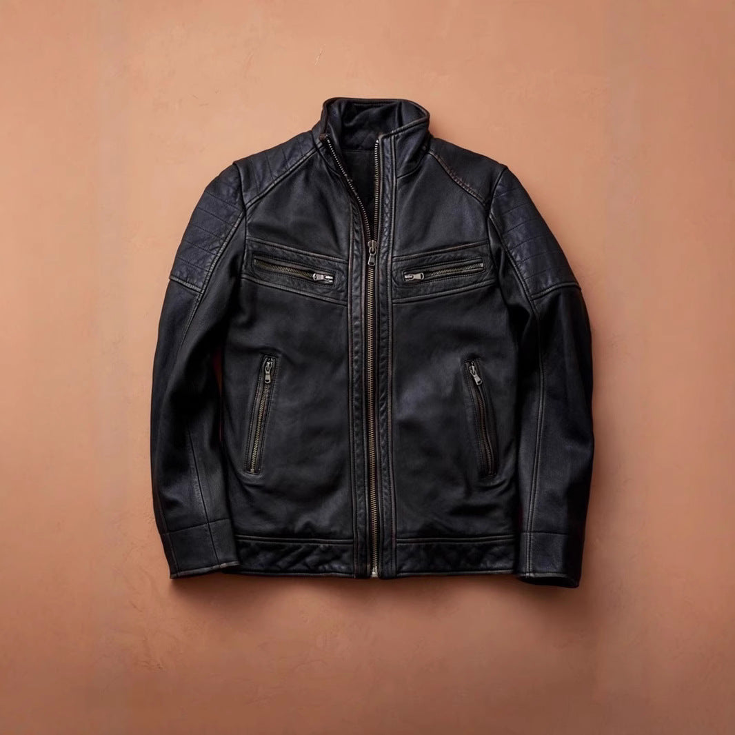 Herren Bikerjacke mit funktionalen Taschen und einzigartiger Steppung Echoarchiv