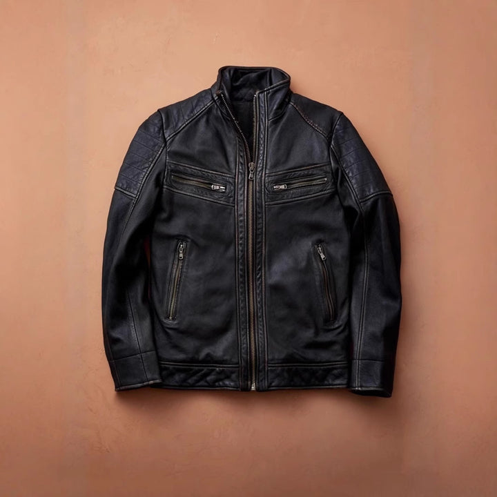 Herren Bikerjacke mit funktionalen Taschen und einzigartiger Steppung Echoarchiv